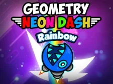 Geometri Neon Dash Rainbow